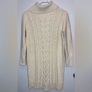 Banana Republic Cream Cable Knit Sweater Dress